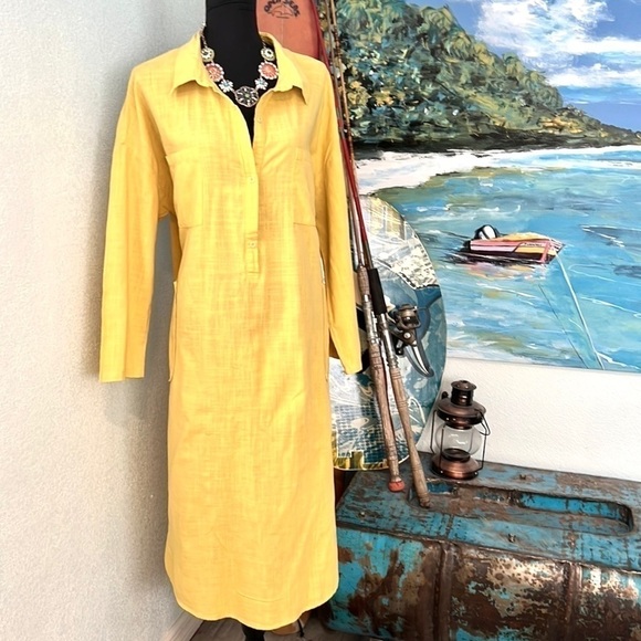 Zanzea Collection, Gold Shirt Dress, Timeless, Excellent Condition, Pockets, 4X - Picture 9 of 16
